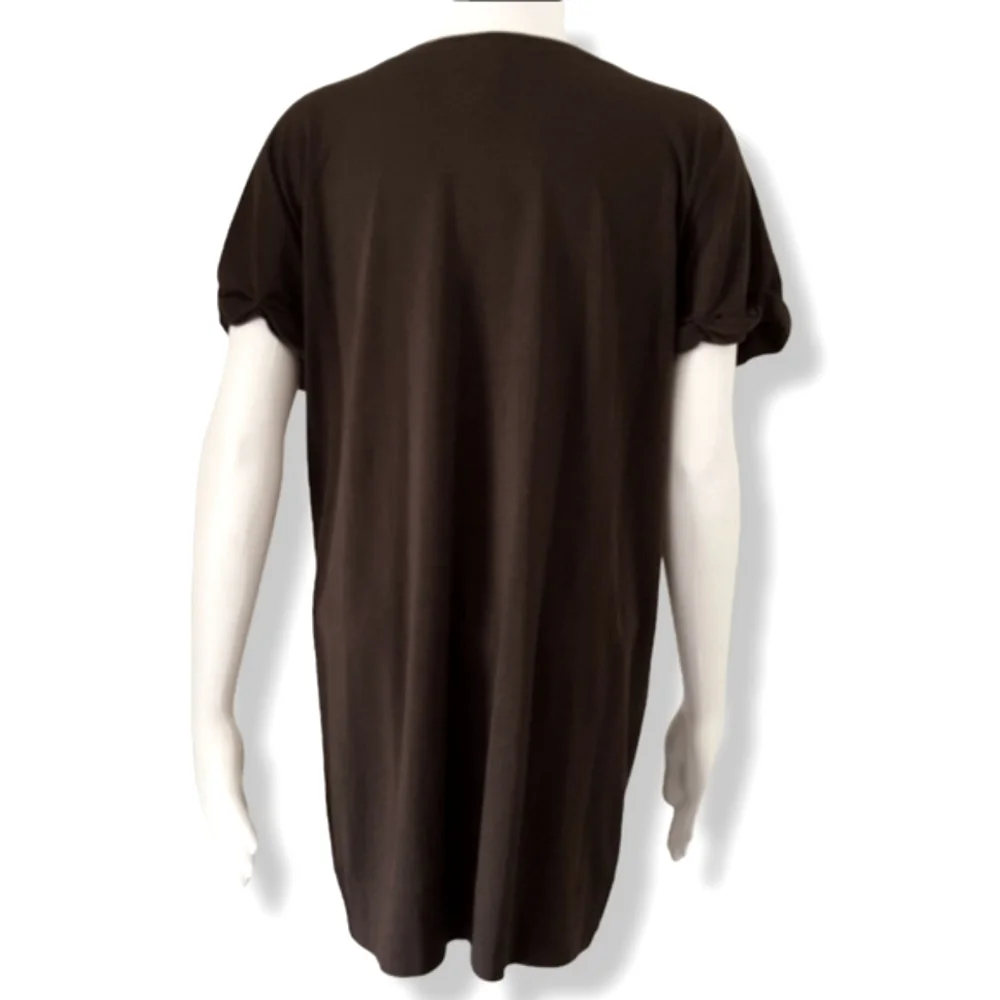 VINTAGE SAINT TROPEZ WEST Brown Tunic Top L Pima Mini Dress Swim Cover Up Y2K - Picture 4 of 10